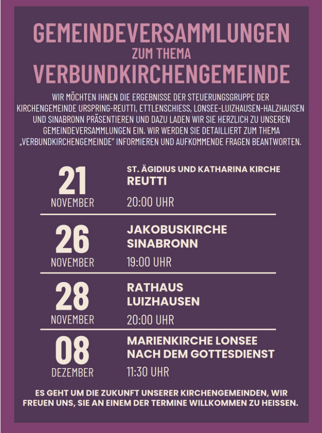 Vortrag Verbundkirchengemeinde